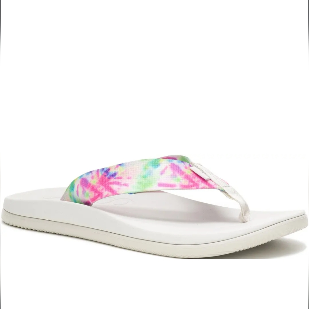 CHACO Women's NWT Chillos Flip Sandals Size 9 Pink & White Slides